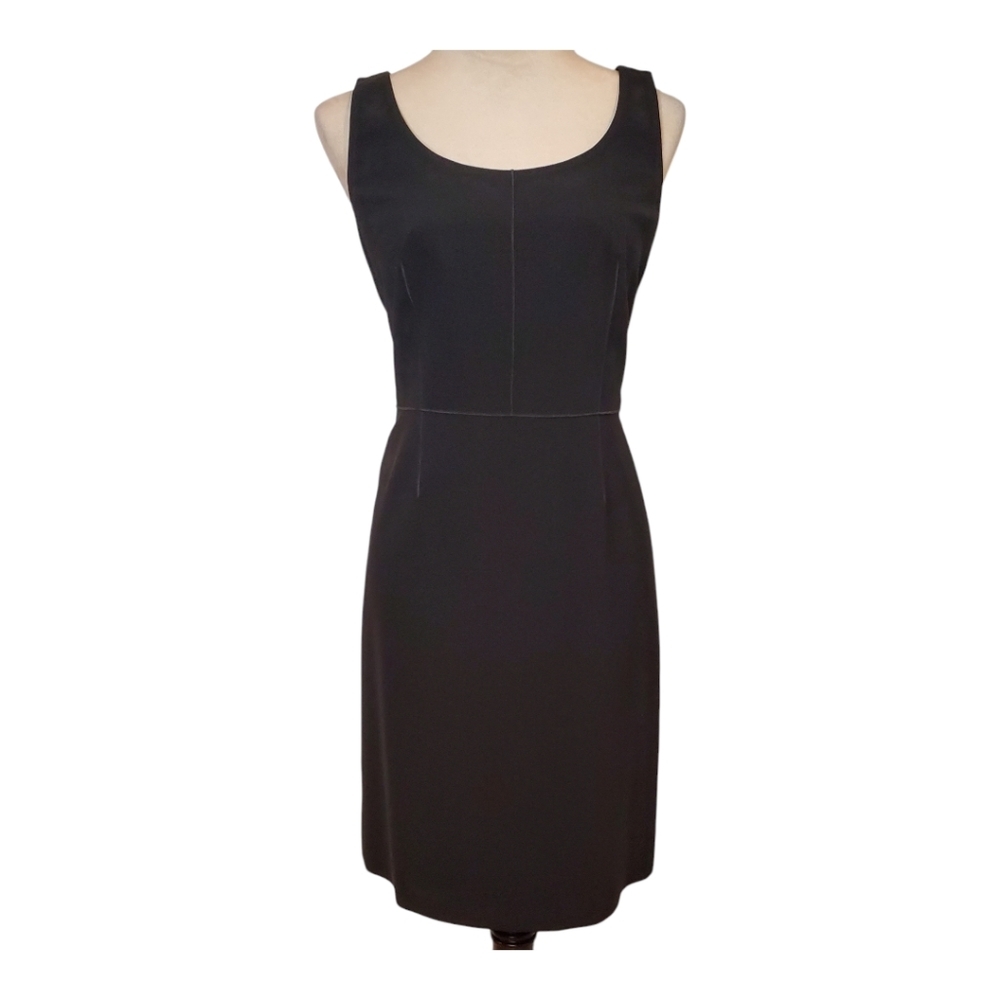 ANN TAYLOR Shift Dress Wool Blend Career Suiting Little Black Dress  SZ 8P